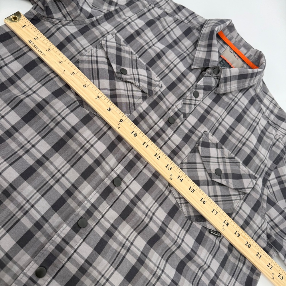 511 Tactical Mens Medium Long Sleeve Plaid Snap Button Shirt US Military Utility - Picture 4 of 6